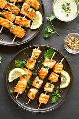 Barbecue salmon skewers