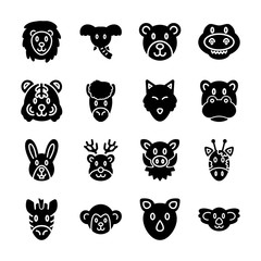 wild animal solid icons