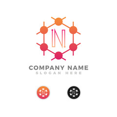 Chemical Techno Letter N Logo