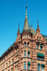 Oslo historical medieval building, tower architecture, Norway