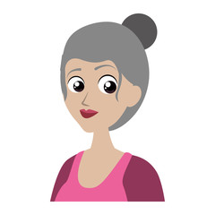 old woman avatar character vector illustration