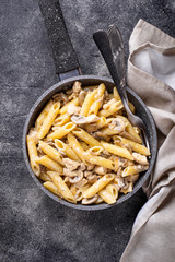 Pasta with chicken and mushroom