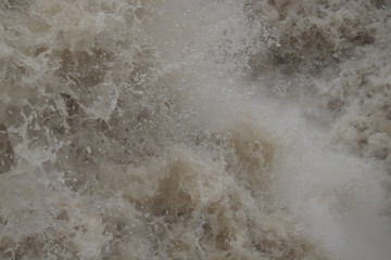 flood water from dam gates