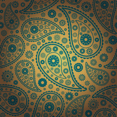 vector illustration of colored paisley seamless background