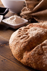Fresh rustic baked bread