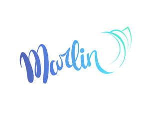 marlin fish logo vector icon line art outline