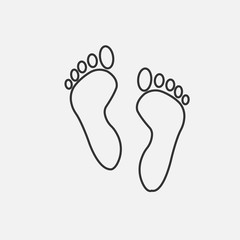 human footprints vector icon illustration icon