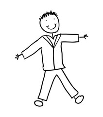 young man drawn avatar character vector illustration
