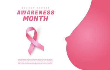 Obraz premium Breast Cancer Awareness Ribbon Background