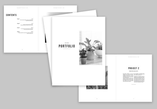 Minimalist Black and White Portfolio Layout