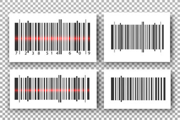 A set of bar codes. Bar code product.