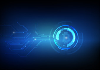 Vector : Electronic curcuit with bitcoin
