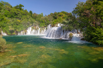 Fototapeta na wymiar Skradinski buk waterfall in Krka National Park, Croatia