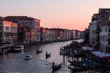 Sunset over the Grand Canal in Venice