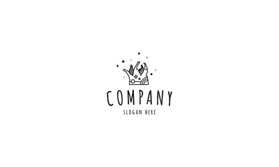 Vector logo on which an abstract image of the crown.