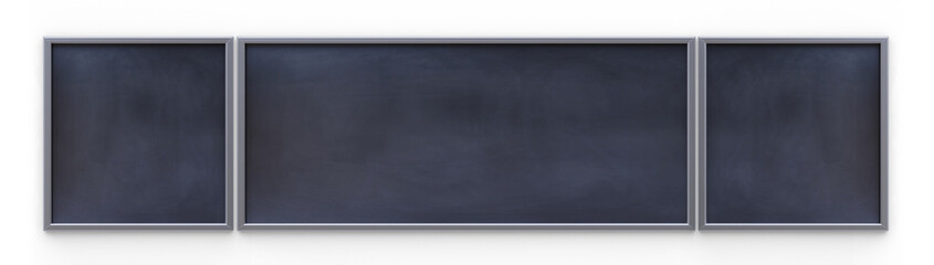 Empty black board (chalkboard) isolated on white - 3D rendering