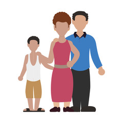 Fototapeta premium parents couple with son avatar character vector illustration
