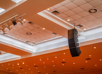 loudspeaker sound system hang ceiling in meeting room