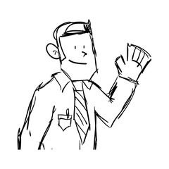 young man drawn avatar character vector illustration