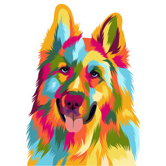 Niedliche und lustige Hundevektor-Pop-Art voller Farben © Emer Design