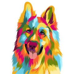 Niedliche und lustige Hundevektor-Pop-Art voller Farben © Emer Design