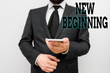 Handwriting text New Beginning. Conceptual photo Different Career or endeavor Starting again...