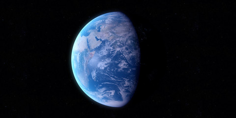 3d rendered illustration of the earth from space