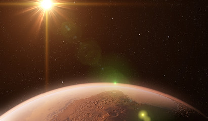 3d rendered illustration from planet mars from space