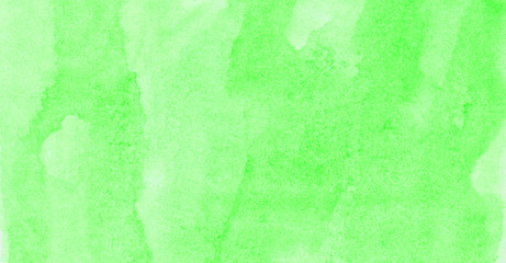 Bright light green watercolor painted paper textured effect background. Abstract subtle spring shades aquarelle illustration for grunge design, vintage card template