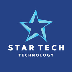Obraz premium Star Tech Logo Design. Technology Icon. Modern Star Symbol. Logo Inspiration For Business And Company.
