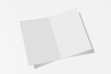 Mockup vertical booklet, brochure, invitation isolated on a white background with hard cover and realistic shadow. 3D rendering.