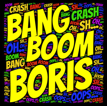 Wort cloud: bang, boom boris