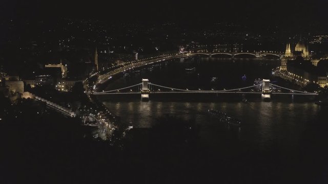 Budapest city view at night from Gellert Hill