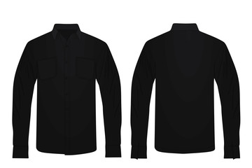 Black long sleeve shirt. vector illustration