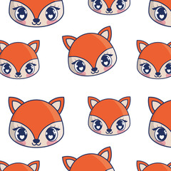 cute fox adorable characters pattern