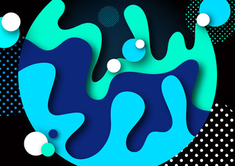 Abstract 3d background with paper cut shapes and dots circles. Design layout for business presentations, flyers, posters and invitations. Colorful art of carving.