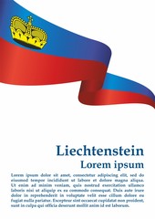 Flag of Liechtenstein, Principality of Liechtenstein. Template for award design, an official document with the flag of Liechtenstein. Bright, colorful vector illustration for graphic and web design.