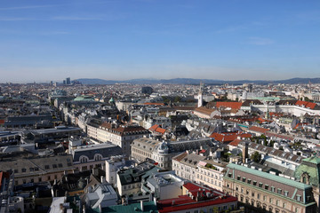  Vienna cityscape old and modern buildings