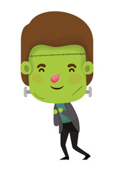 cute little boy with frankenstein costume