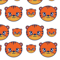 cute tiger adorable characters pattern