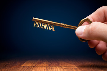 Coach has a key to unlock potential - motivation concept