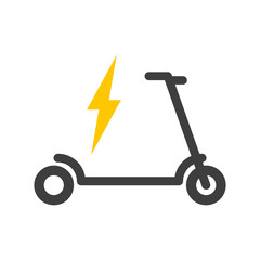 Icon for recharging electric scooter. Vector on a white background