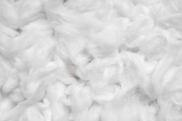 Cotton soft fiber texture background, white fluffy natural material