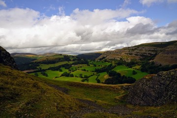 Picturesque Welsh Sky and Mountain Range Landscape