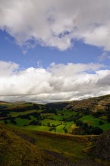 Fototapeta premium Picturesque Welsh Sky and Mountain Range Landscape