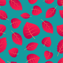 Autumn seamless background with maple  leaves