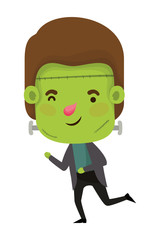 cute little boy with frankenstein costume