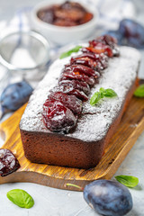 Delicious homemade plum cake.