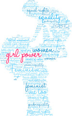 Fototapeta na wymiar Girl Power Word Cloud on a white background. 