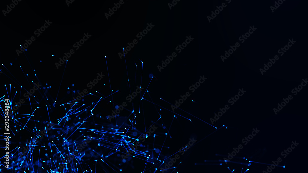 Canvas Prints dark blue background. abstract futuristic with bokeh background.